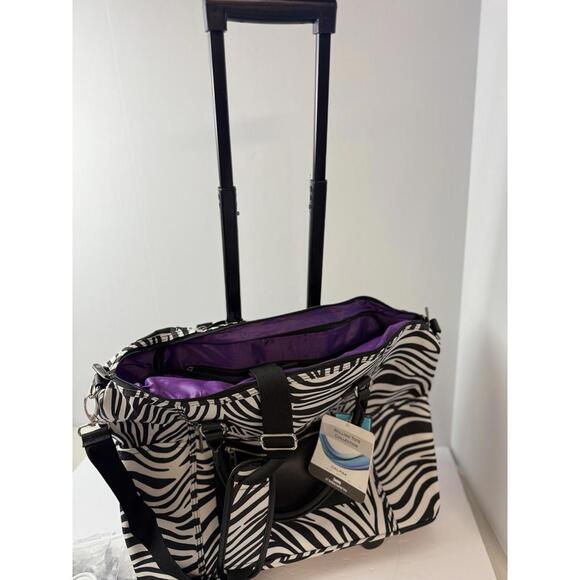 Calpak‎ Zanny 21" Zebra Rolling Laptop Tote Carry On Suitcase NWT - Picture 4 of 8